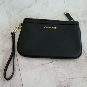 Calvin Klein Black and Gold Wristlet